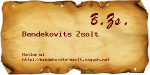 Bendekovits Zsolt névjegykártya