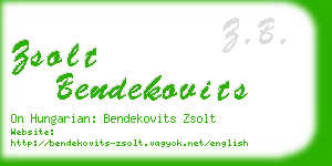 zsolt bendekovits business card